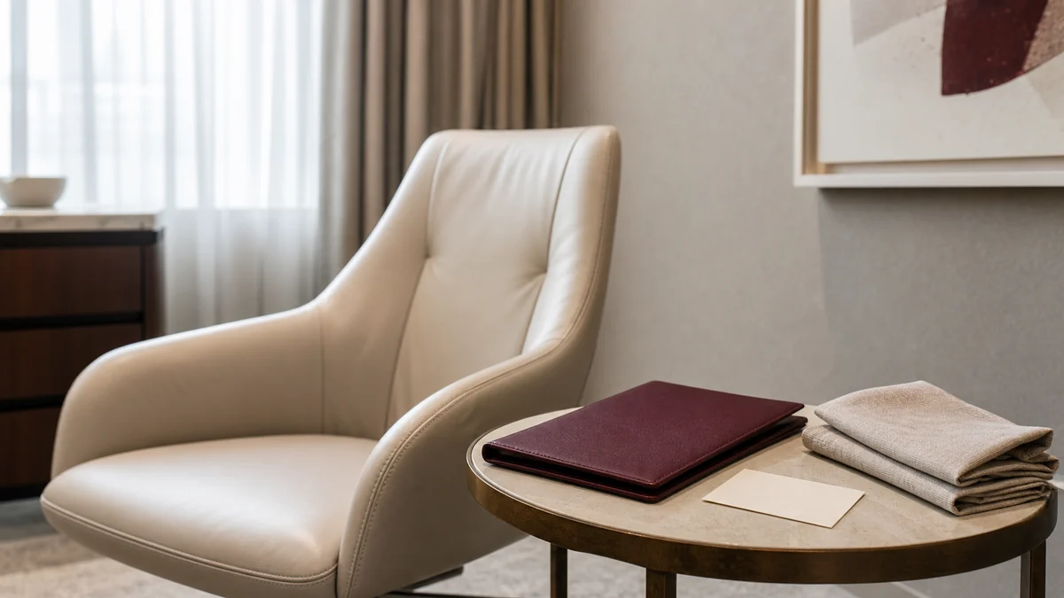 Private consultation room with a closed confidential treatment-plan folder