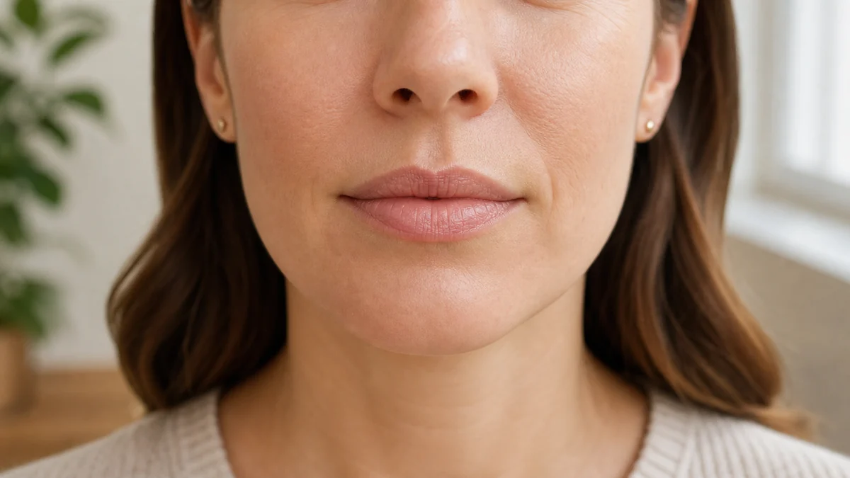 Lip area photographed for result comparison