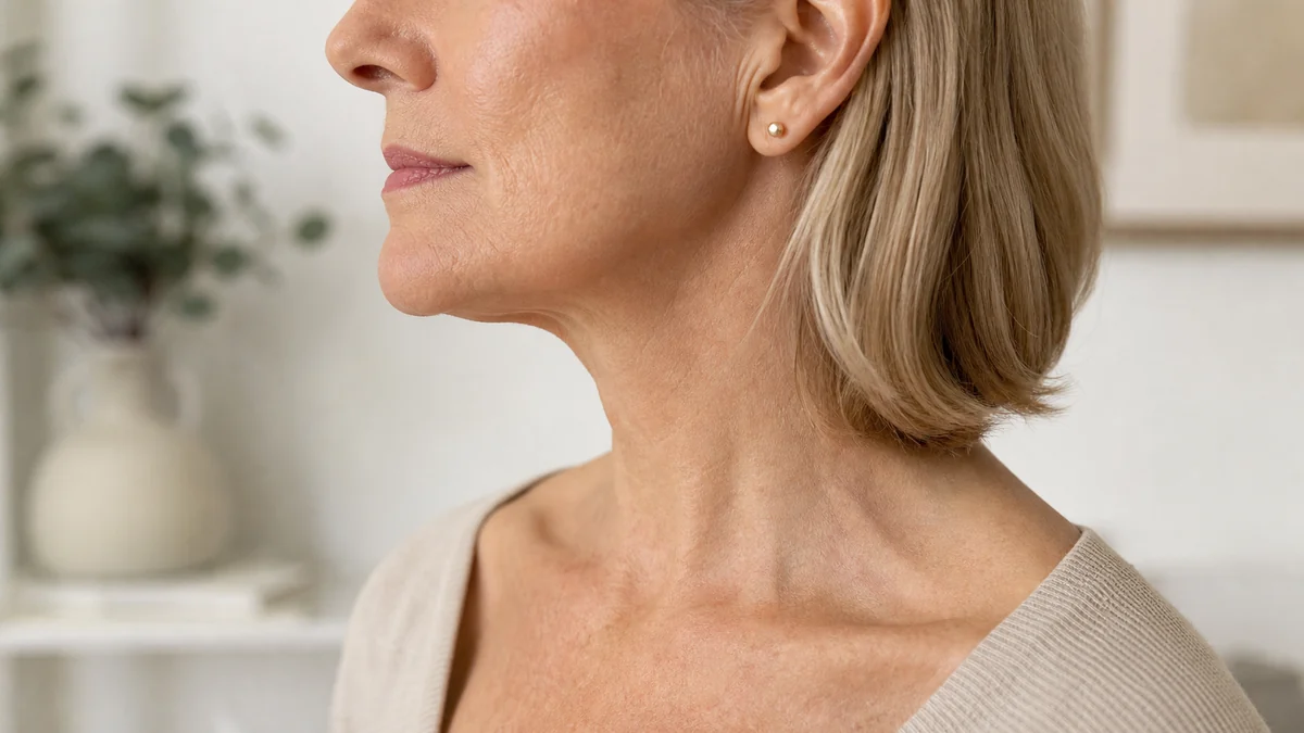 Neck and jawline viewed in profile